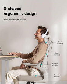 Ergonomischer Bürostuhl mit Verstellbarer Lendenstütze und