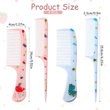 4er Set Niedliche Kinder Haarbürsten Blau Rosa Dinomuster