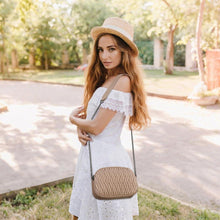 Leder Umhängetasche Damen Crossbody goldene Hardware