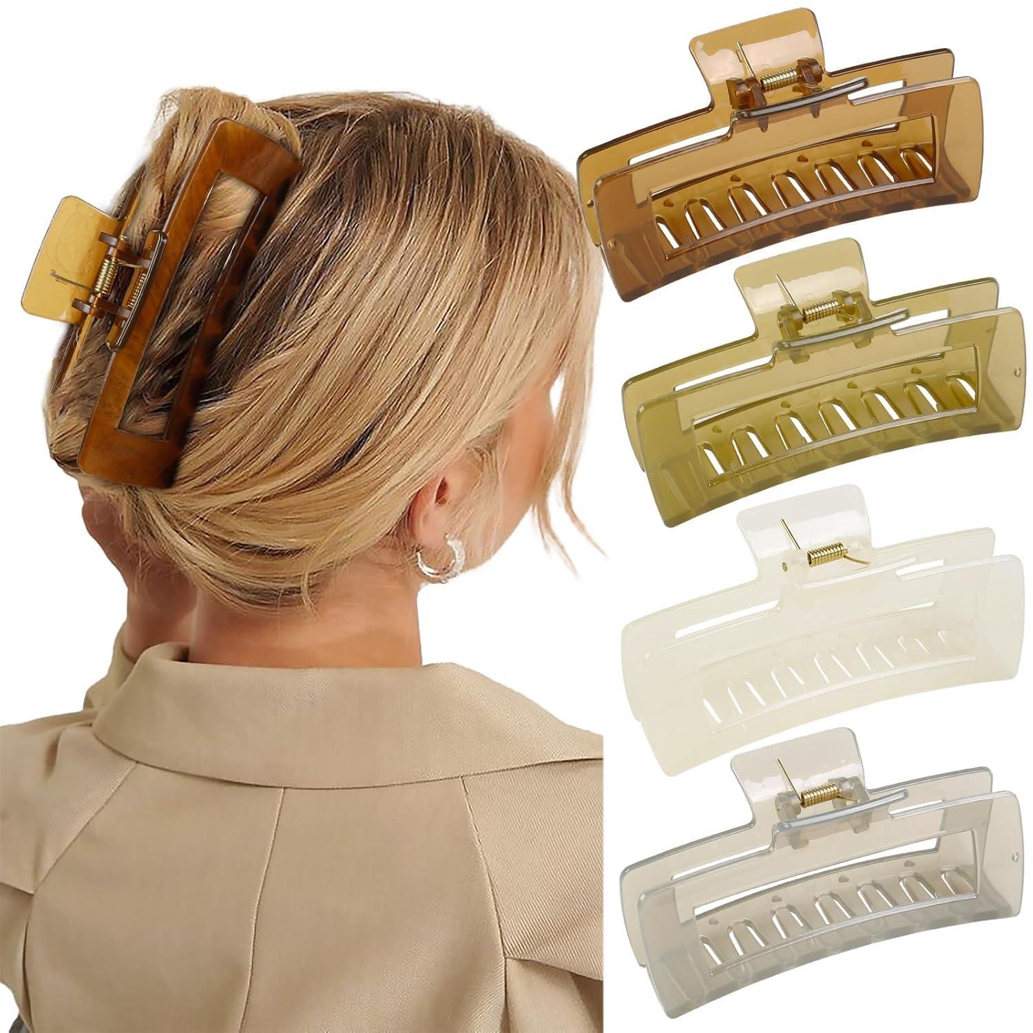 4 Stück Große Rutschfeste Haarklammern Für Dickes Haar