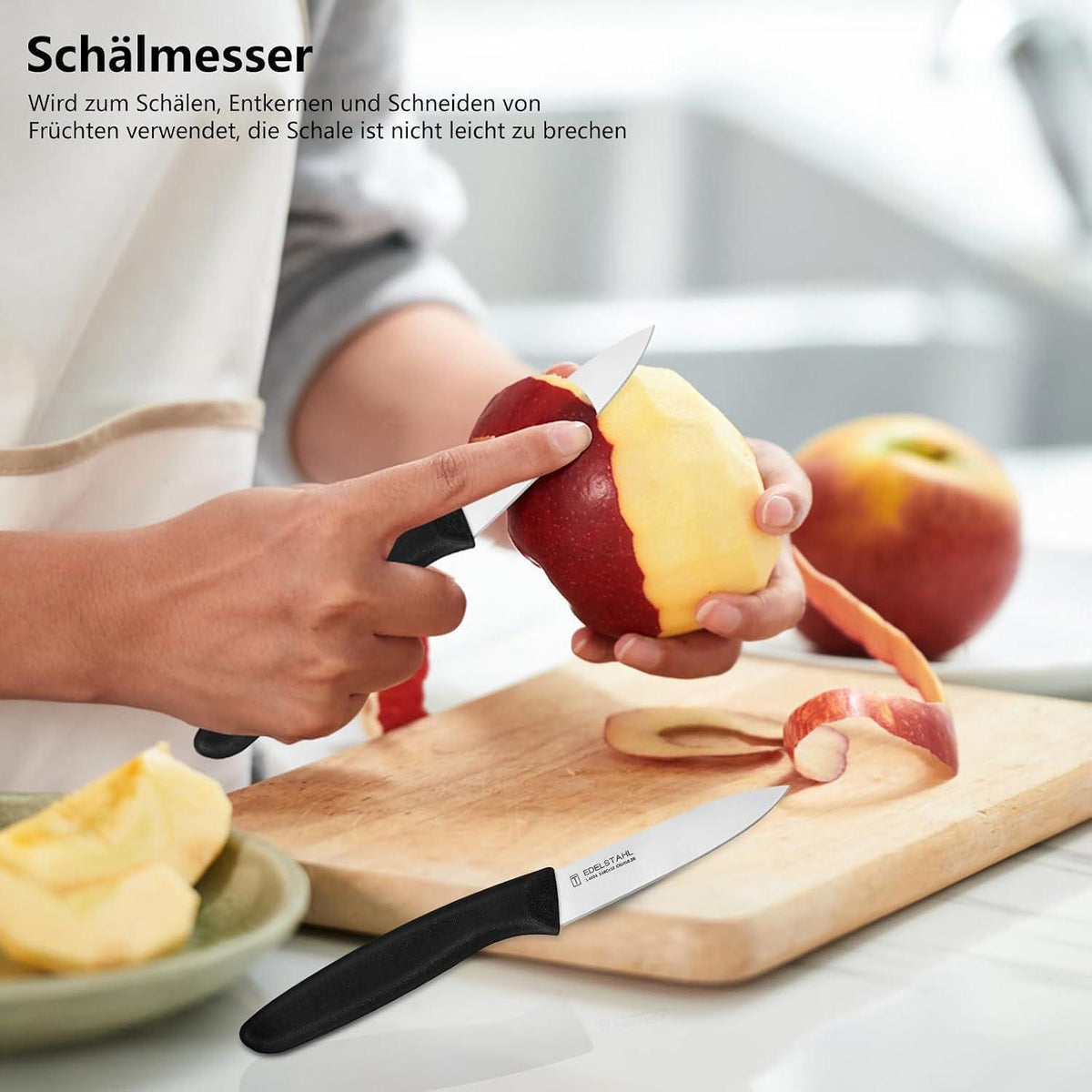 6-tlg. Edelstahl Obstmesser Set mit PP-Griff