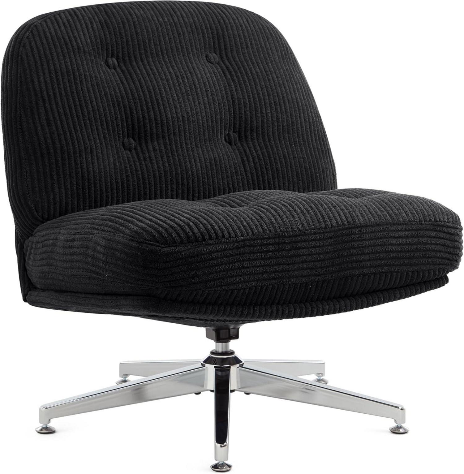 Ergonomischer Bürostuhl Schwarz mit Kreuzbeinen und großem Kissen