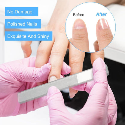 Glasnagelfeile Nagelfeile 4er Set mit Etui Naturnägel Polierfeile