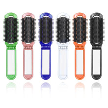 Mini Haarbürste 6er Set klappbar mit Spiegel und Farbauswahl