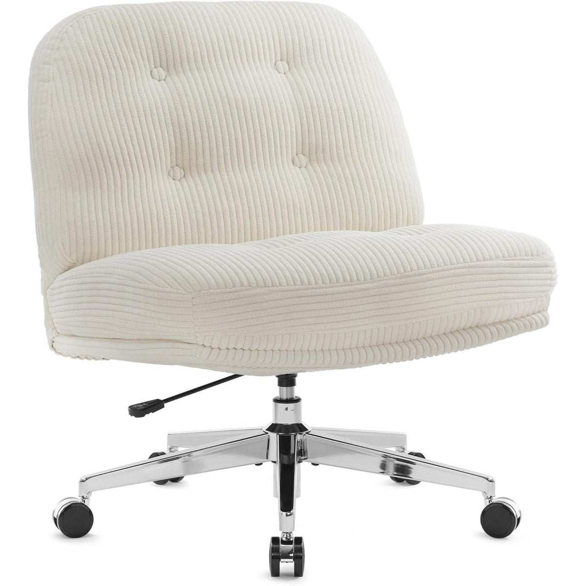 Ergonomischer Bürostuhl ohne Armlehnen, Schneidersitz-Sessel, Weiß