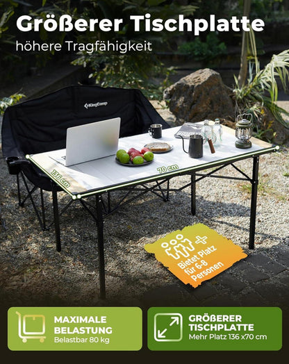 Robuster Campingtisch Aluminiumgestell XXL Tischplatte