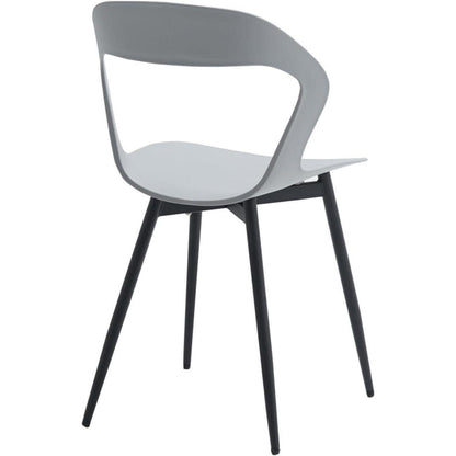 8er Set Nordische Esszimmerstühle mit Metallbeinen – Grau & Schwarz