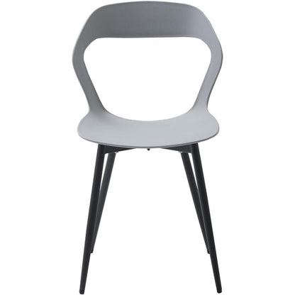 8er Set Nordische Esszimmerstühle mit Metallbeinen – Grau & Schwarz