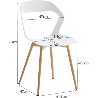 Nordisches Esszimmerstühle Set 8er - Weiß + Holzoptik