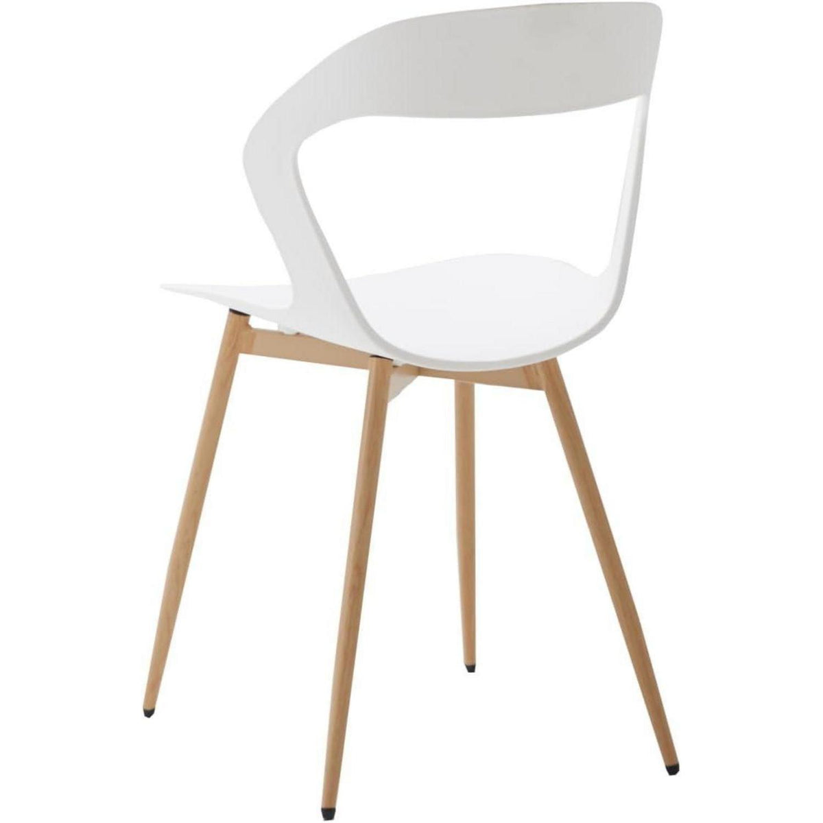 Nordisches Esszimmerstühle Set 8er - Weiß + Holzoptik