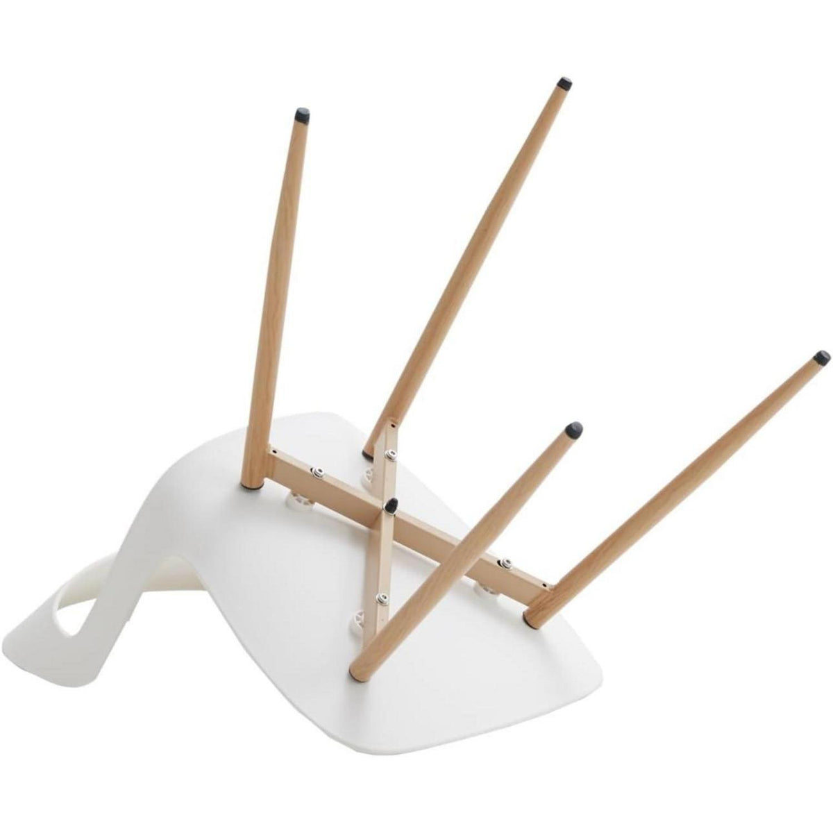 Nordisches Esszimmerstühle Set 8er - Weiß + Holzoptik
