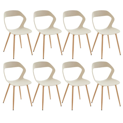 Nordischer Esszimmerstuhl Set 8er – Khaki & Holzoptik