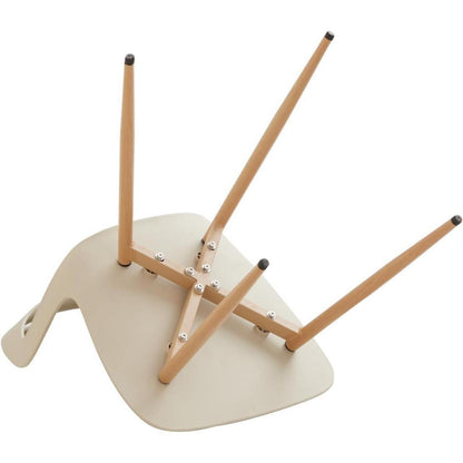 Nordischer Esszimmerstuhl Set 8er – Khaki & Holzoptik