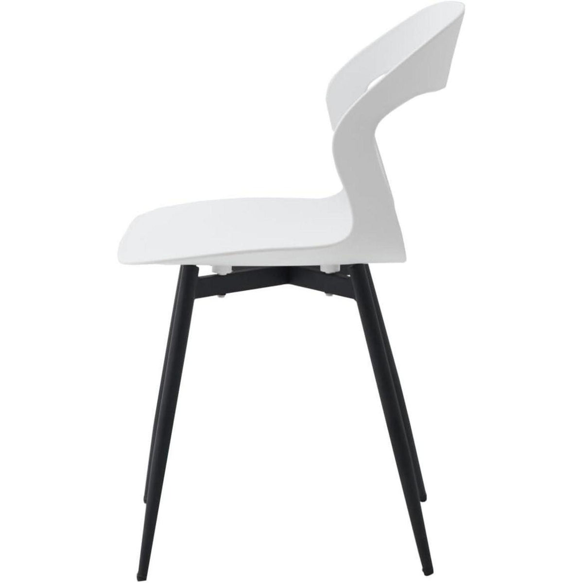 8er Set Nordische Esszimmerstühle mit Metallbeinen – Weiß + Schwarz