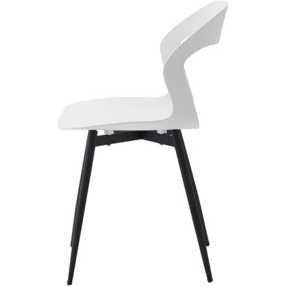 8er Set Nordische Esszimmerstühle mit Metallbeinen – Weiß + Schwarz