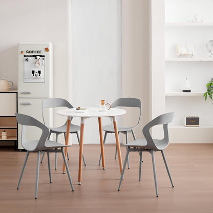 8er Set Nordische Esszimmerstühle mit Metallbeinen – Grau