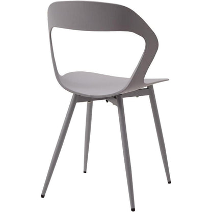 8er Set Nordische Esszimmerstühle mit Metallbeinen – Grau