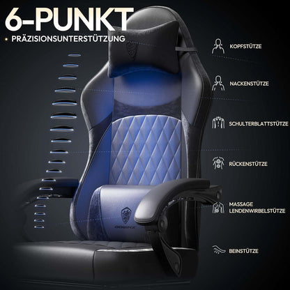 Gaming Stuhl Racing Ergonomischer Gamer Sessel mit Lendenwirbelstütze