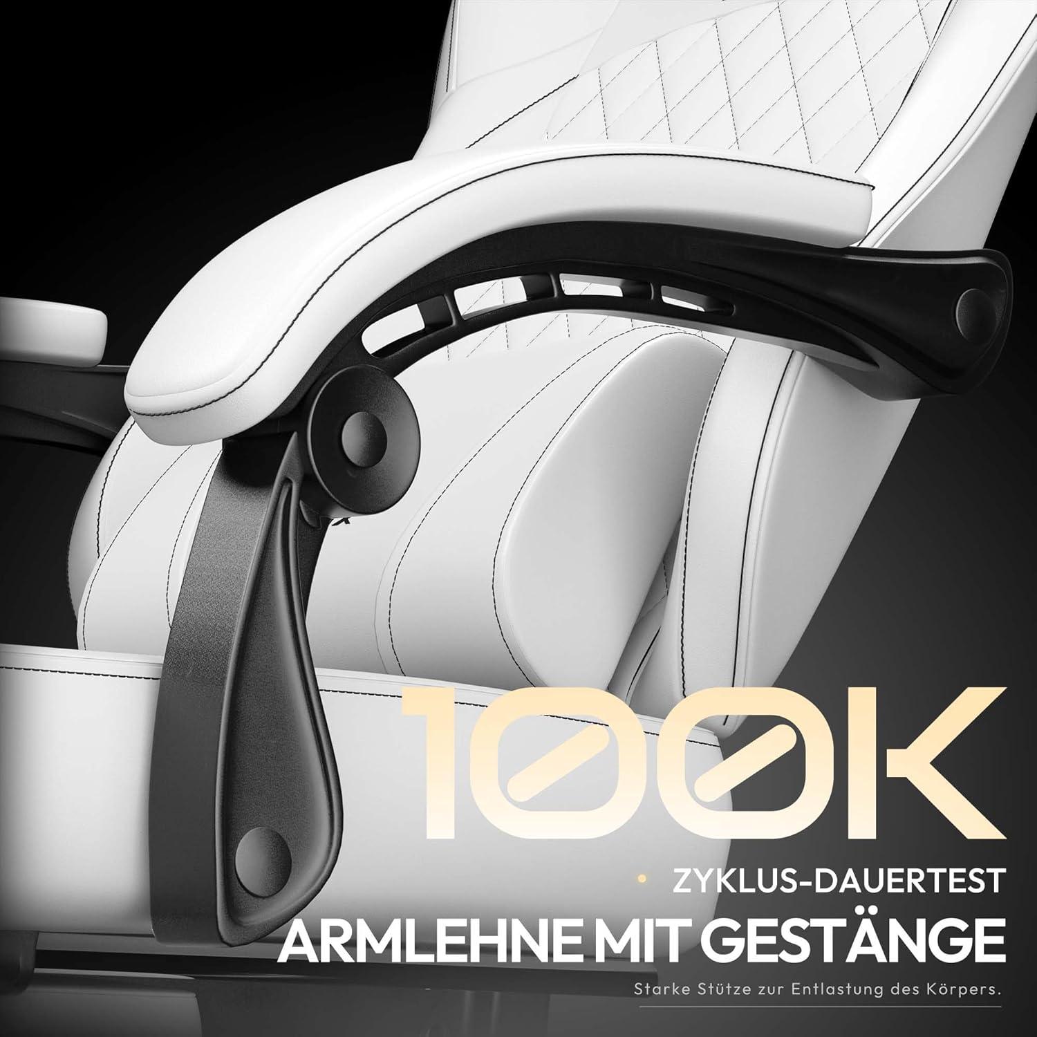 Dowinx Gaming Stuhl Racing Gamer Sessel mit Lendenwirbelstütze