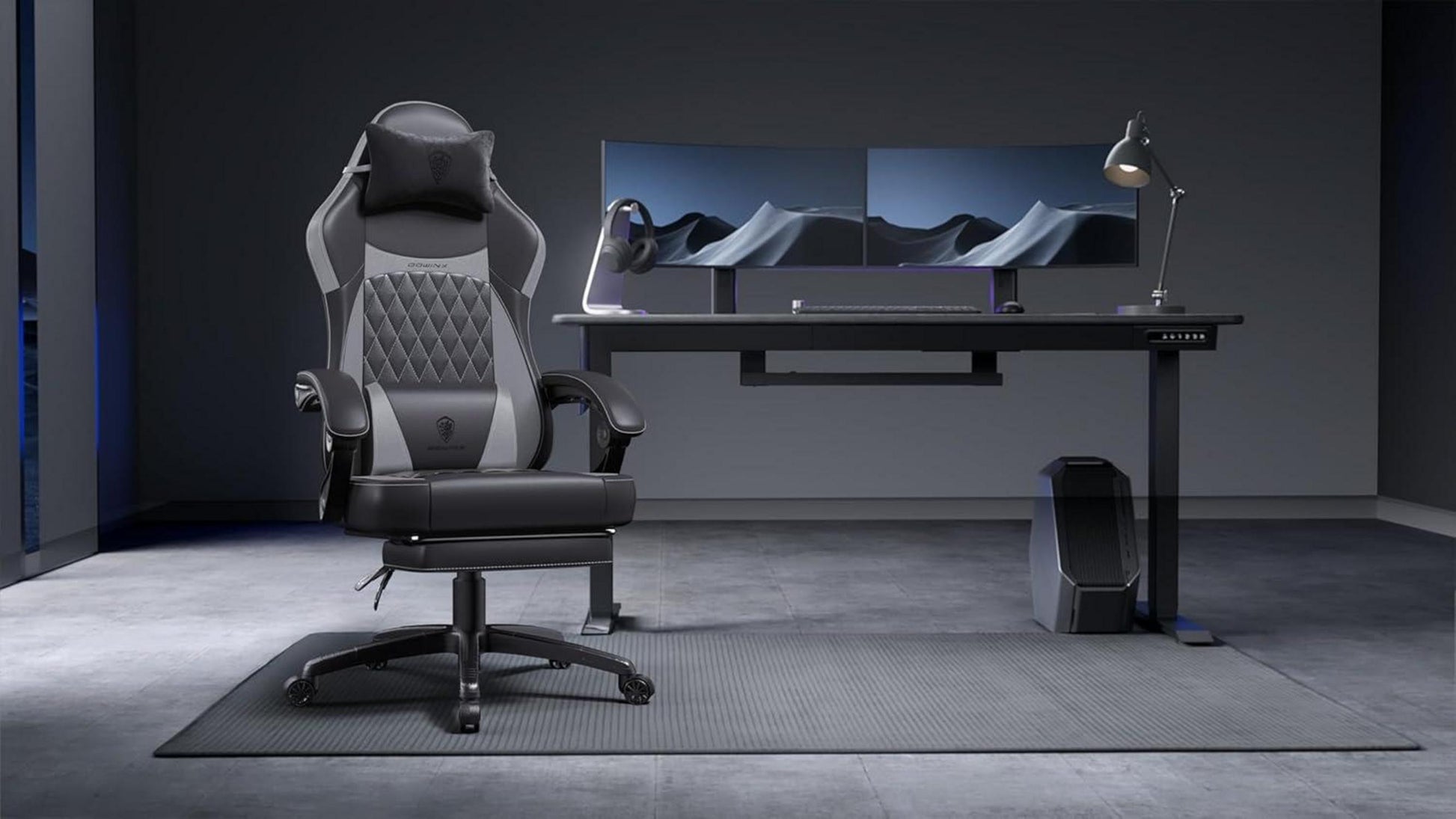 Ergonomischer Gaming Stuhl mit Lendenwirbelstütze und
