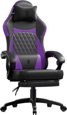 Gaming Stuhl Ergonomisch mit Lendenwirbelstütze und PU Leder