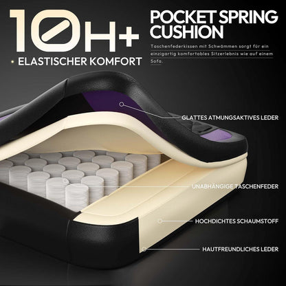 Ergonomischer Gaming Stuhl mit Lendenwirbelstütze und PU Leder, Lila, 150KG