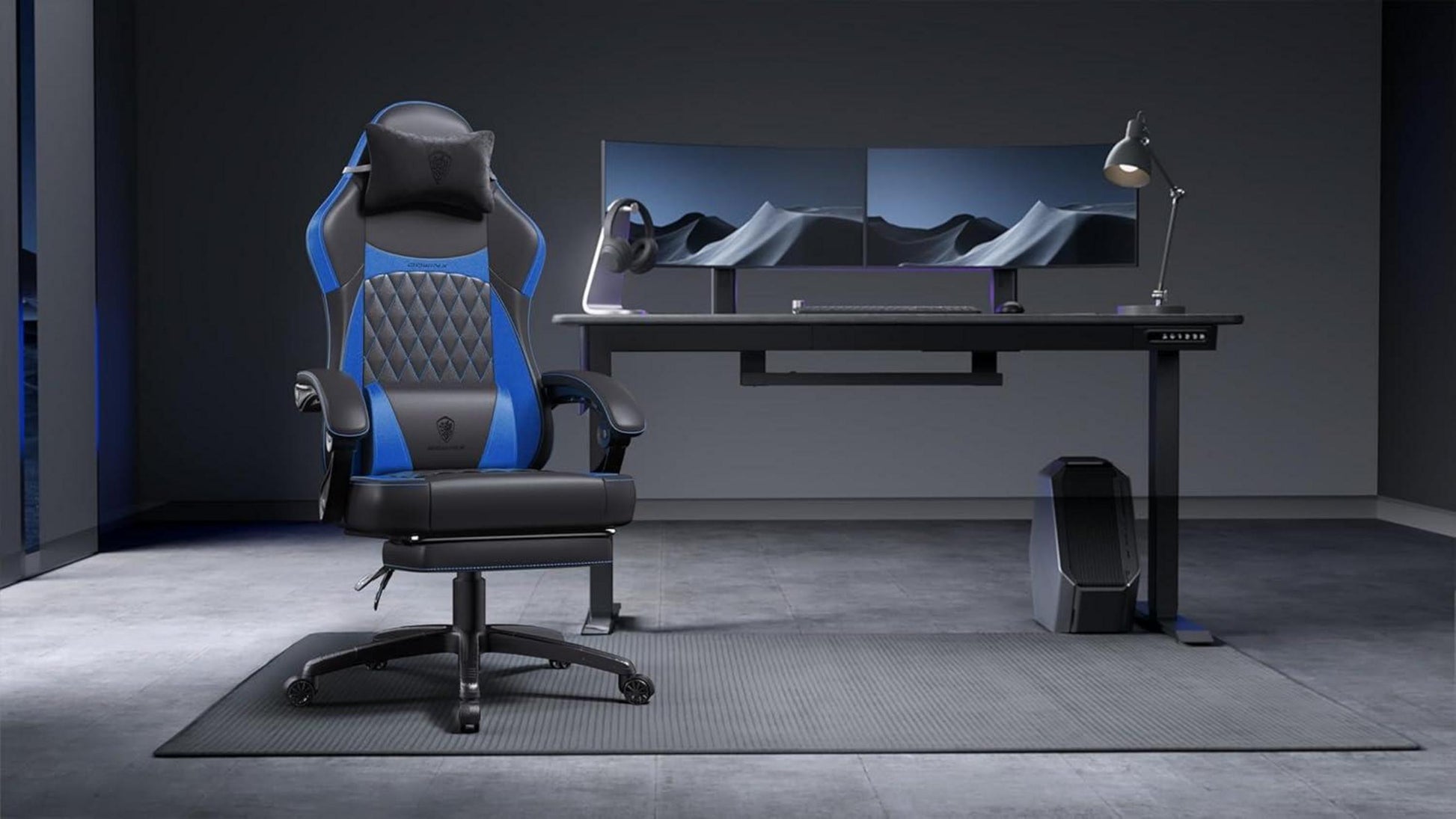 Dowinx Gaming Stuhl mit Lendenwirbelstütze und PU