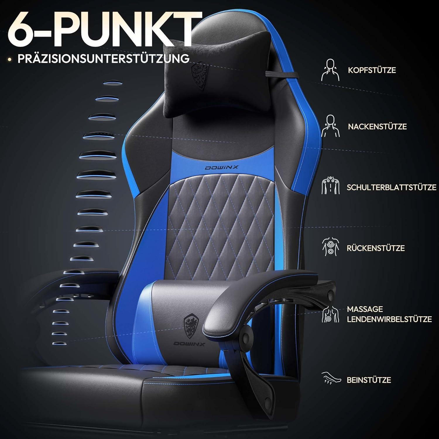 Gaming Stuhl Racing Gamer mit Lendenwirbelstütze, PU