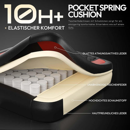 Gaming Stuhl Racing Gamer Stuhl mit Lendenwirbelstütze PU Leder 150KG - rot