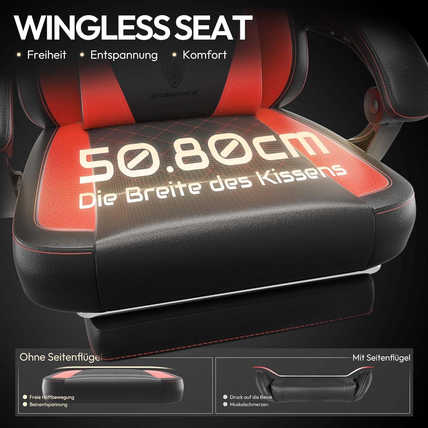 Ergonomischer Gaming Stuhl Racing Gamer Sessel Leder 150KG rot