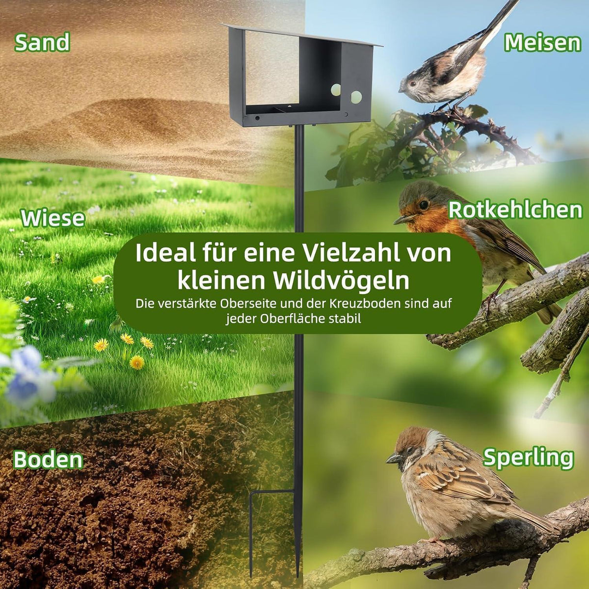 Wetterfestes Vogelhaus mit Ständer – Robust & Schwerlast
