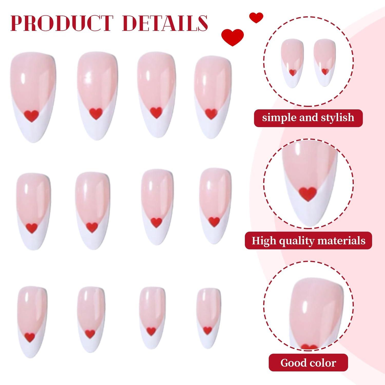 24 Stück Weiße Französische Künstliche Press On Nails Set