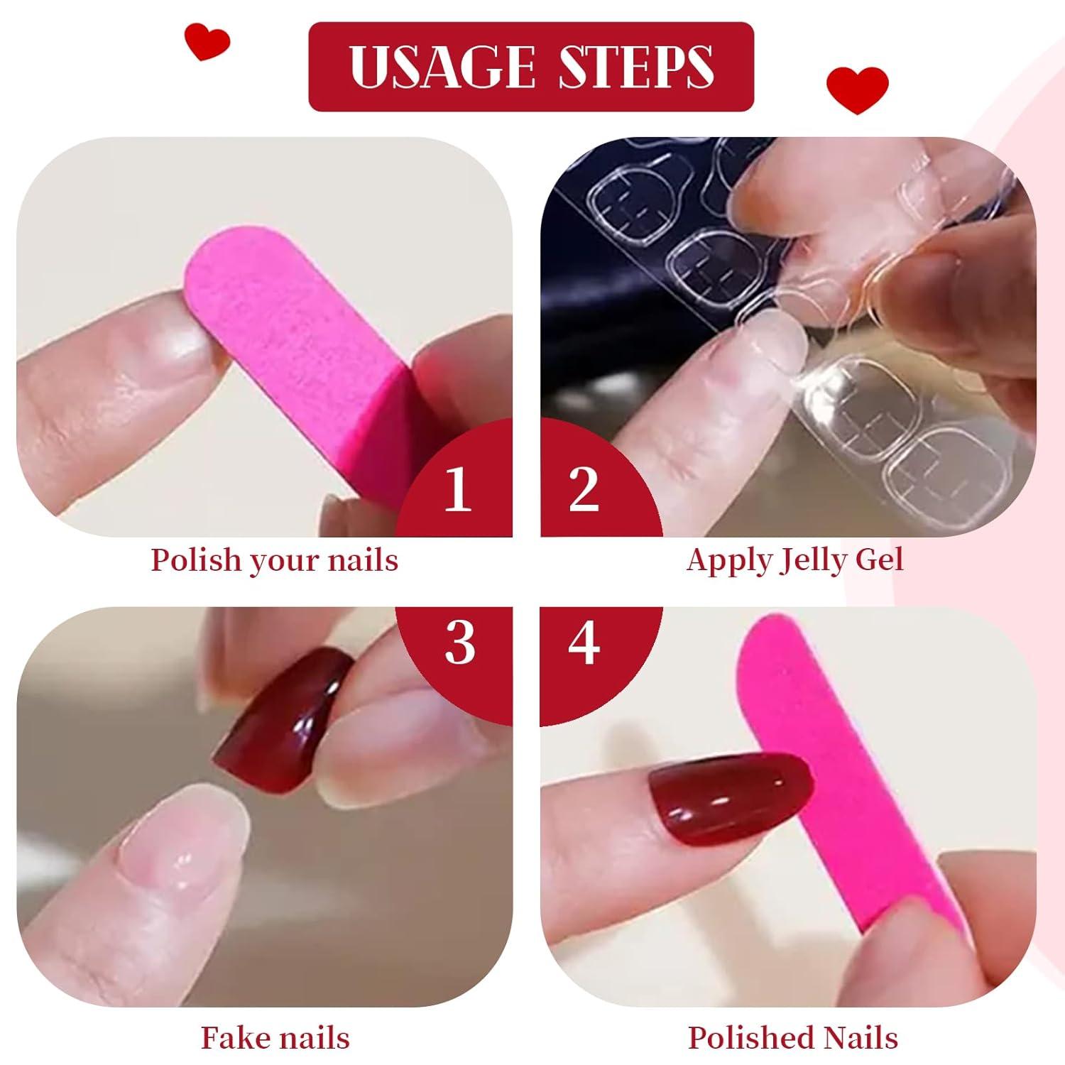 24 Weiße Französische Künstliche Press On Nails Set mit Gel-Klebeaufkleber