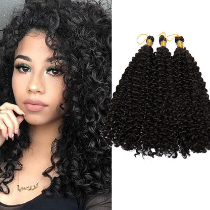 3er Pack Wasserwelle Häkelzöpfe – Afro Kinky Curly Haarverlängerung 35cm