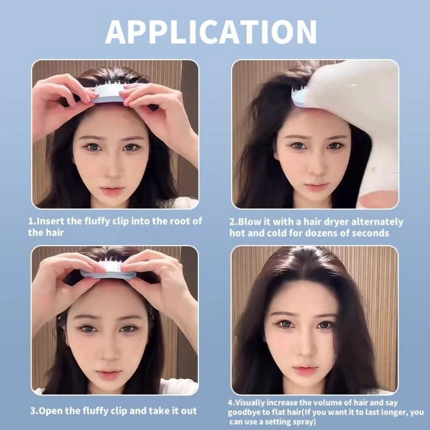 Volumen Clips Haare 4 Stück Fluffige Pony Volumenclip Haaransatz Rosa