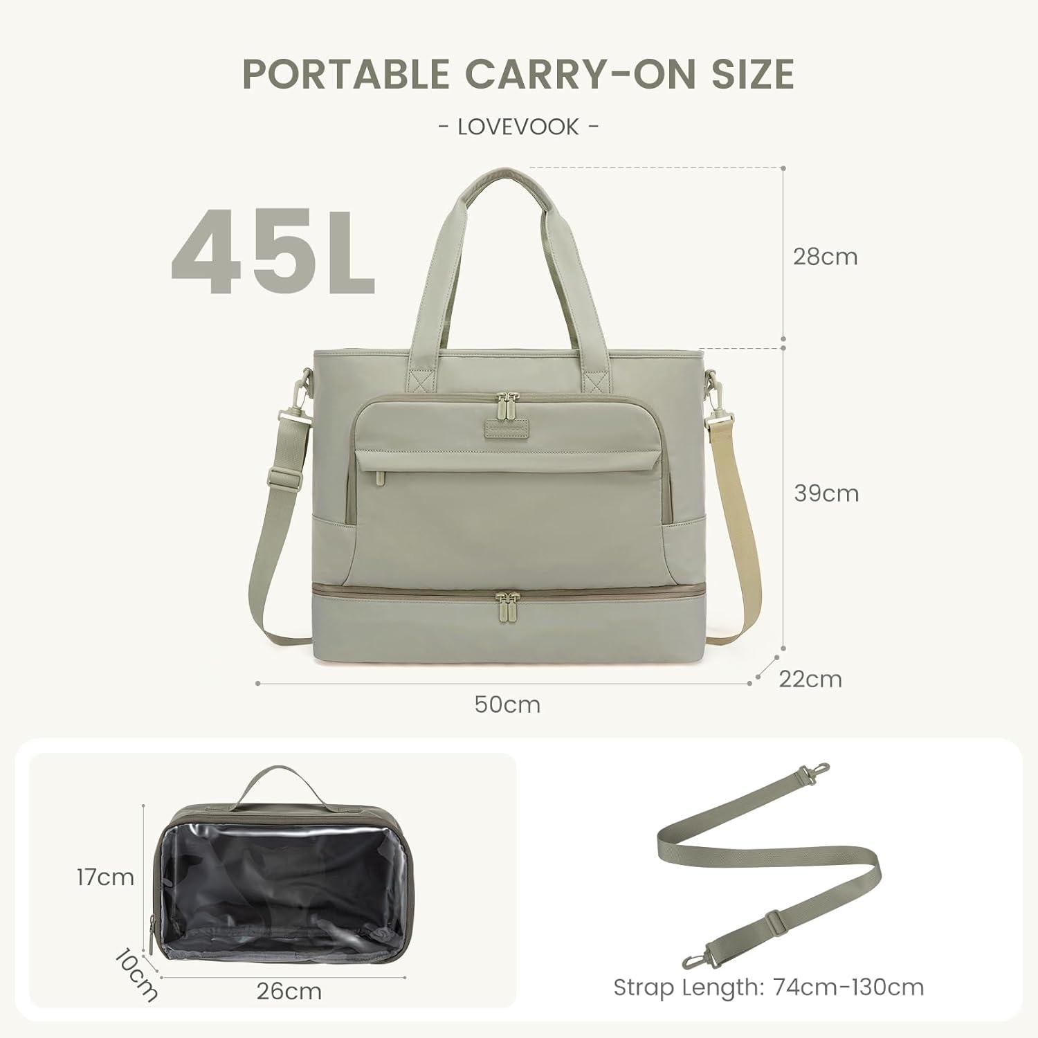 Sporttasche 45L Reisetasche Weekender mit Schuhfach