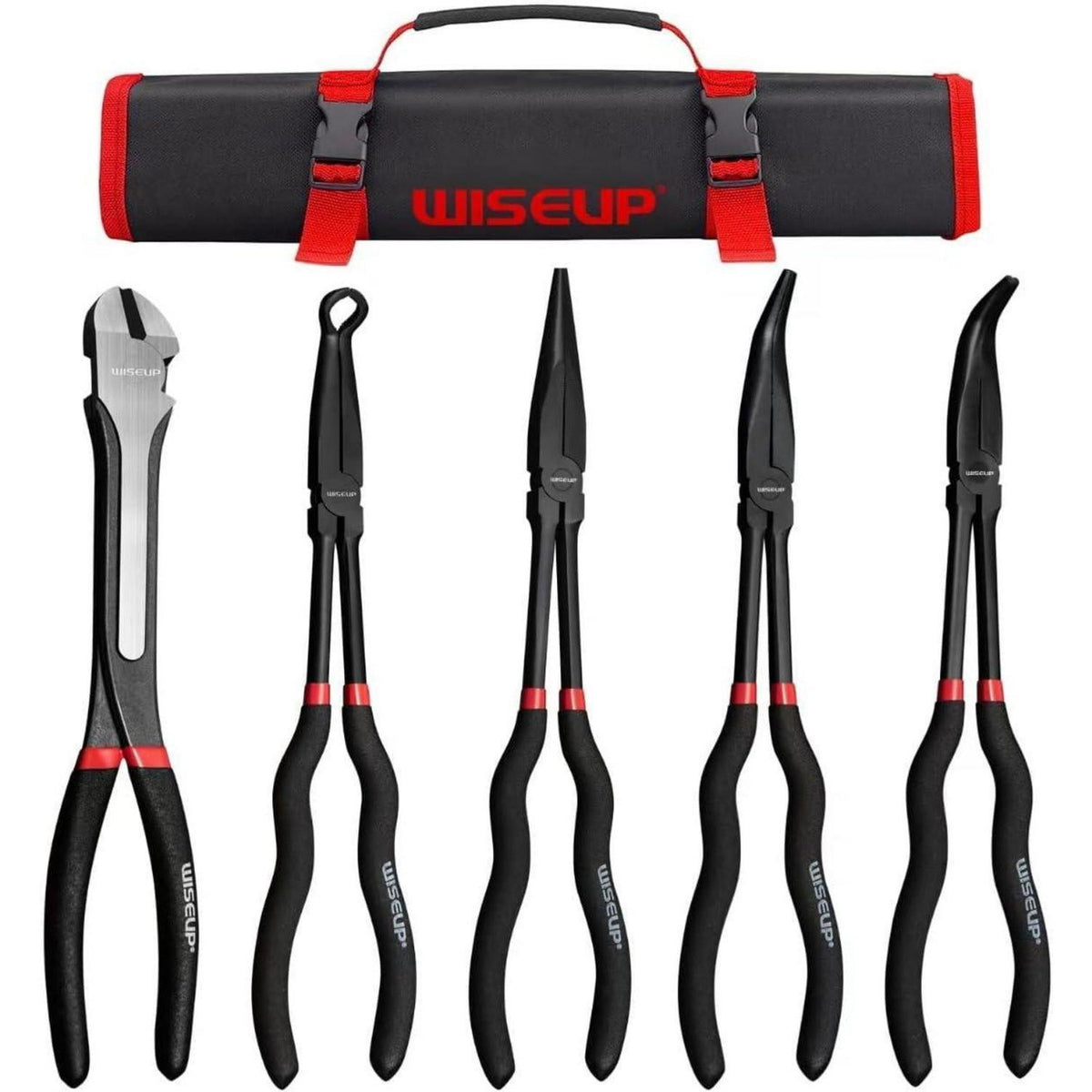 5-teiliges Spitzzangen-Set mit langer Reichweite, Karbonstahl, ergonomisch