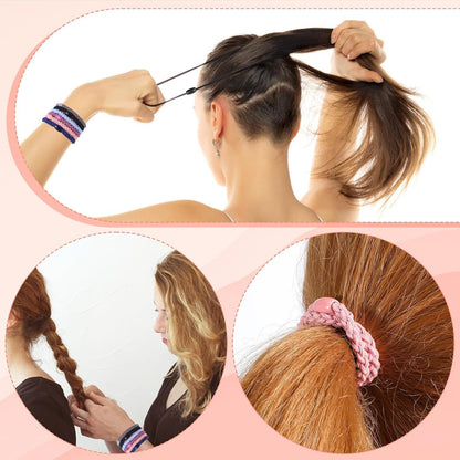 12er Set Geflochtene Haargummis Damen Haarbänder Elastisch Stylisch