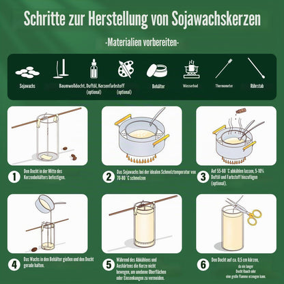Natürliches Sojawachs für Kerzen – 15kg Granulat zum Gießen