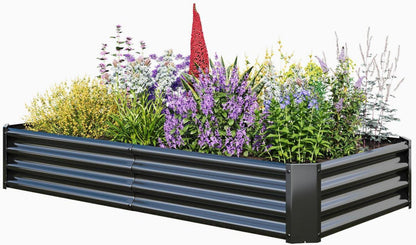 Verzinktes Metall-Hochbeet-Set 180x90x30 cm Schwarz