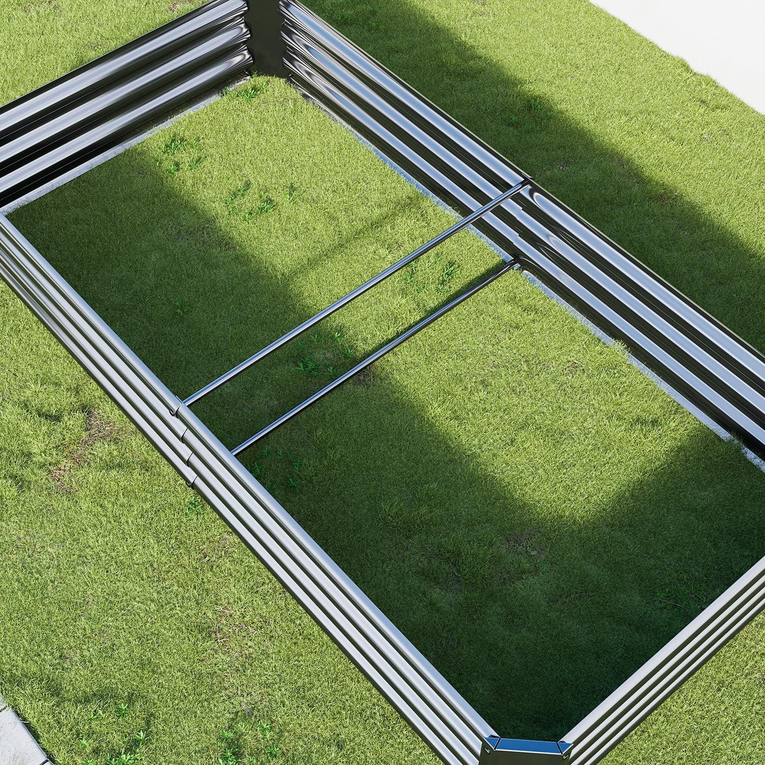 Verzinktes Metall Hochbeet 180x90x30 cm für Garten, Gemüse, Blumen, Kräuter, Schwarz