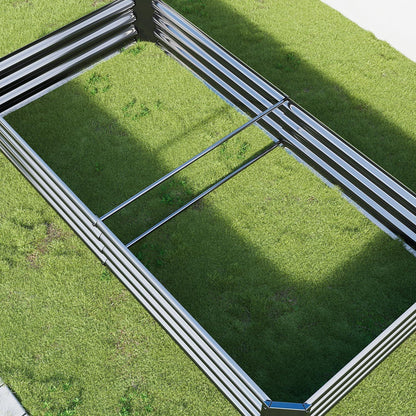 Verzinktes Metall Hochbeet 180x90x30 cm für Garten, Gemüse, Blumen, Kräuter, Schwarz