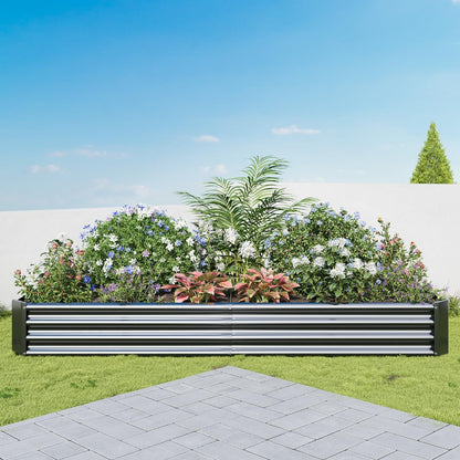 Hochbeet-Set Verzinktes Metall 232x113x30 cm Gemüse Blumen