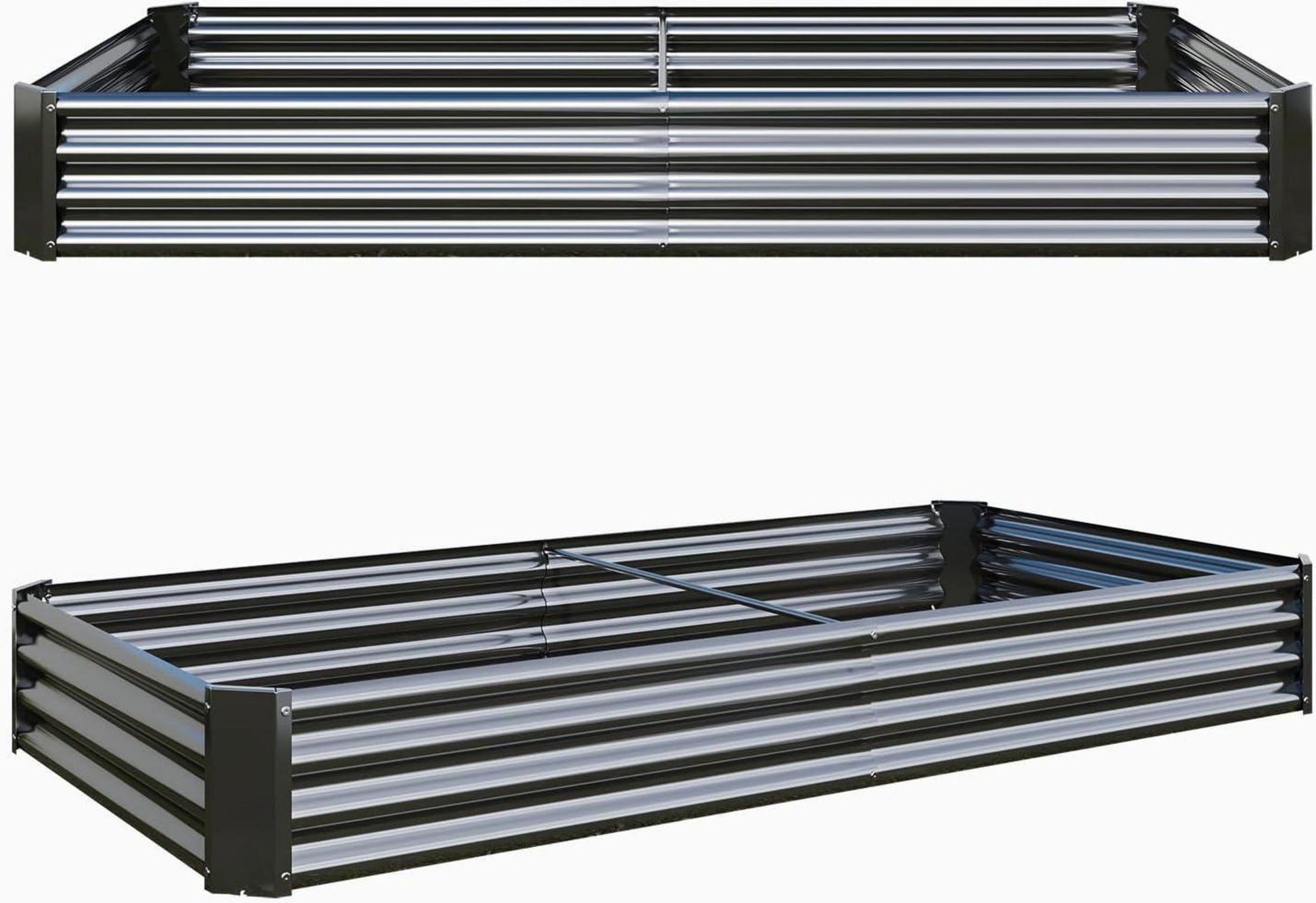 Hochbeet-Set Metall Pflanzbeet 232x113x30 Gemüse Blumen Sukkulenten