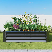 VERFARM Hochbeet-Set Verzinktes Metall Pflanzbeet 120x60x30cm Schwarz