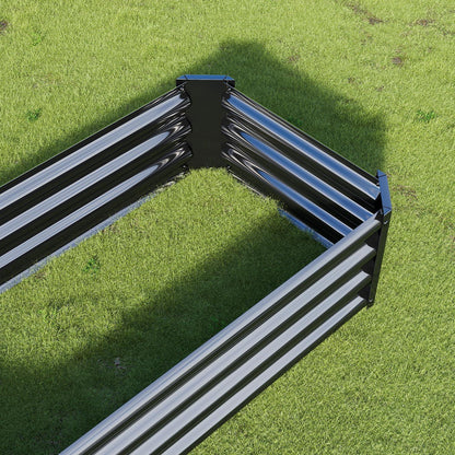 VERFARM Hochbeet aus Verzinktem Metall 120x60x30 cm Schwarz