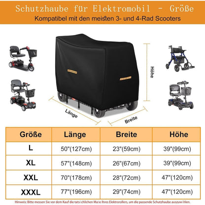 Elektromobil Abdeckhaube Wasserdicht 420D – Schutz für Scooter & Rollstuhl