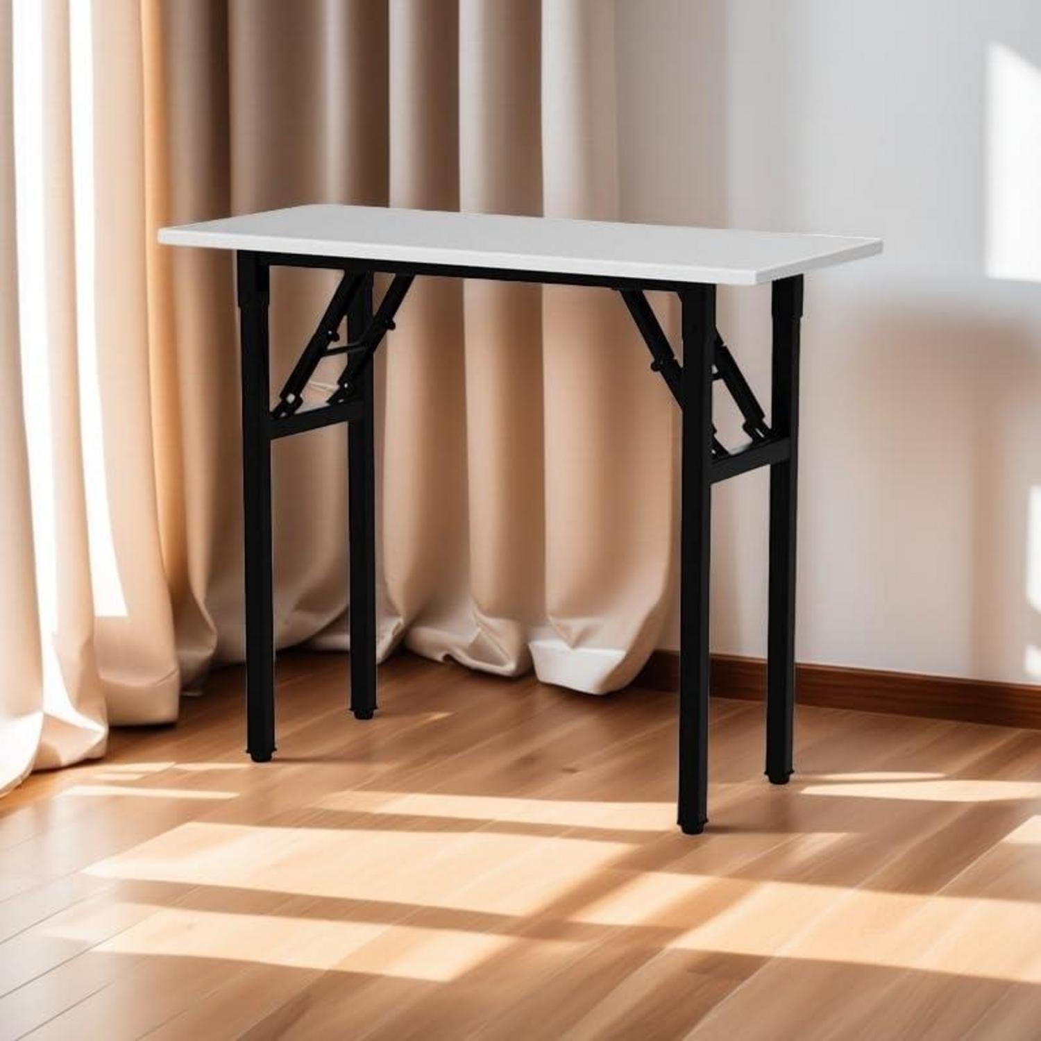 Klapptisch Schreibtisch 80cm Holz Schwarz Metallrahmen