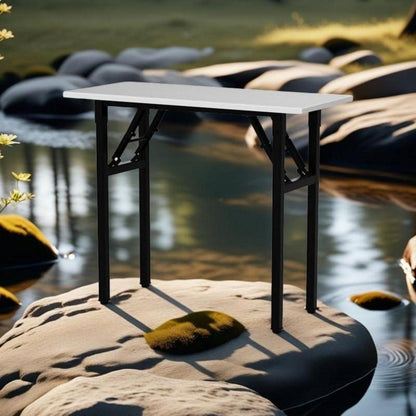 Klapptisch 80cm Holz Metallrahmen Weiß - Büro Computertisch SEO-Titel