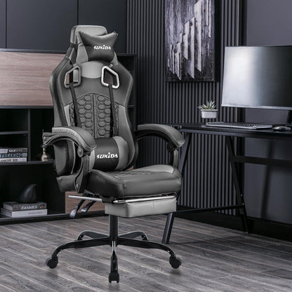 Ergonomischer Gaming-Stuhl mit Fußstütze und